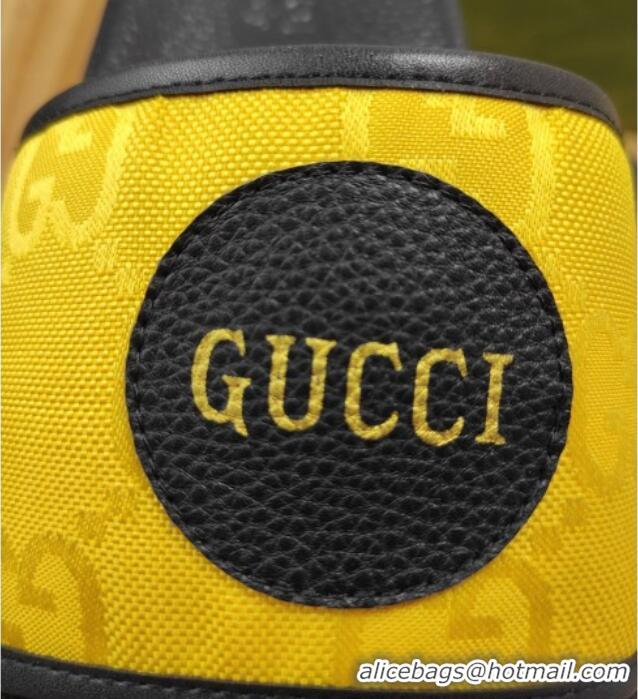 Stylish Gucci Off The Grid GG Nylon Flat Slide Sandals Yellow 042294