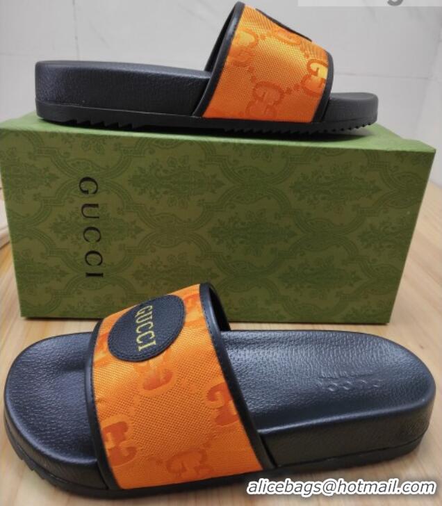 Best Price Gucci Off The Grid GG Nylon Flat Slide Sandals Orange 042297