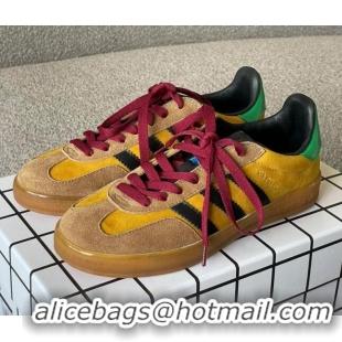 Low Cost Gucci x Adidas Gazelle Suede Sneakers Yellow 0422107