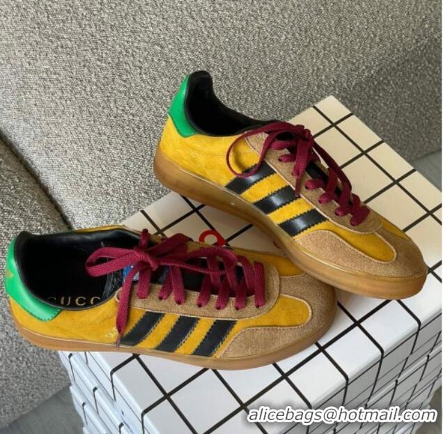 Low Cost Gucci x Adidas Gazelle Suede Sneakers Yellow 0422107