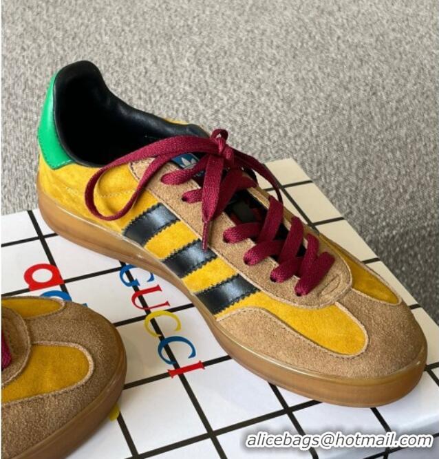 Low Cost Gucci x Adidas Gazelle Suede Sneakers Yellow 0422107