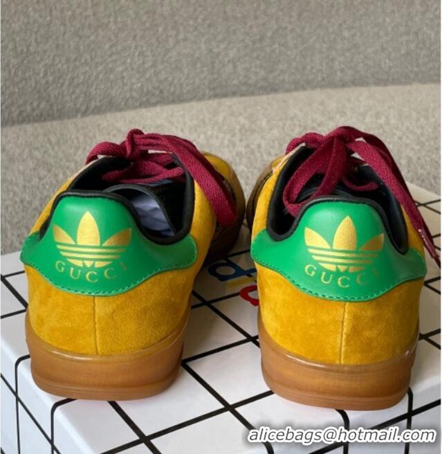 Low Cost Gucci x Adidas Gazelle Suede Sneakers Yellow 0422107