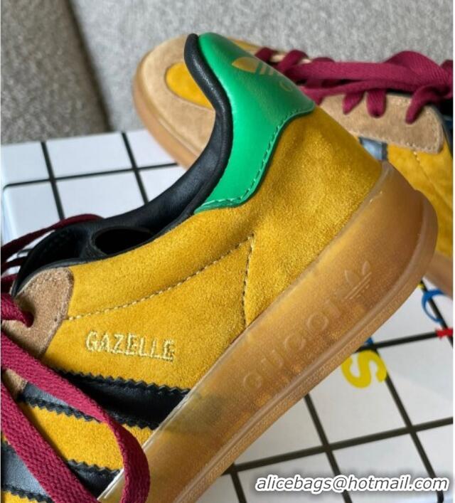 Low Cost Gucci x Adidas Gazelle Suede Sneakers Yellow 0422107