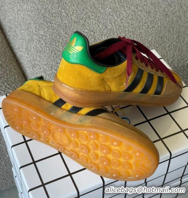 Low Cost Gucci x Adidas Gazelle Suede Sneakers Yellow 0422107