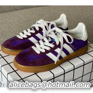 1:1 aaaaa Gucci x Adidas Gazelle Suede Sneakers Purple 0422108