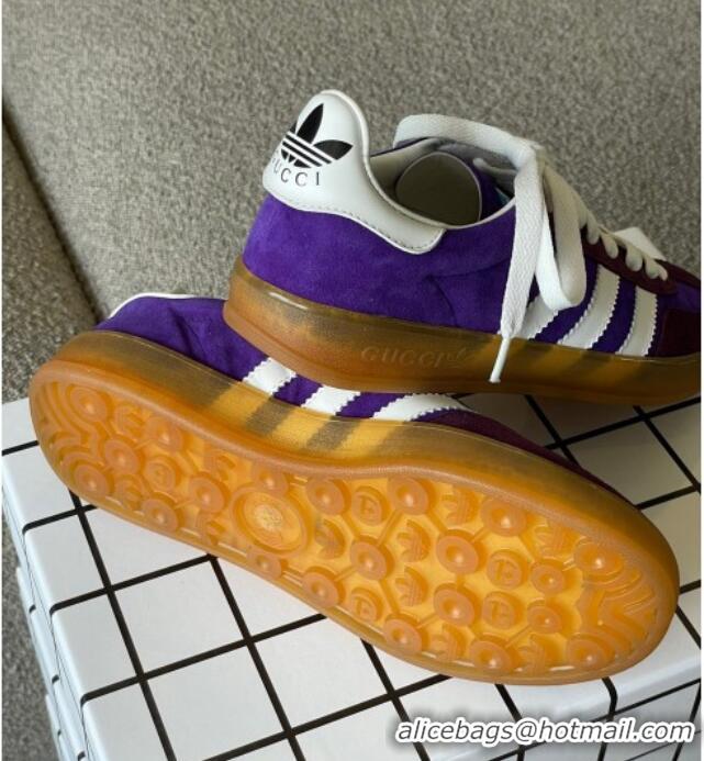 1:1 aaaaa Gucci x Adidas Gazelle Suede Sneakers Purple 0422108