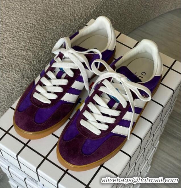 1:1 aaaaa Gucci x Adidas Gazelle Suede Sneakers Purple 0422108