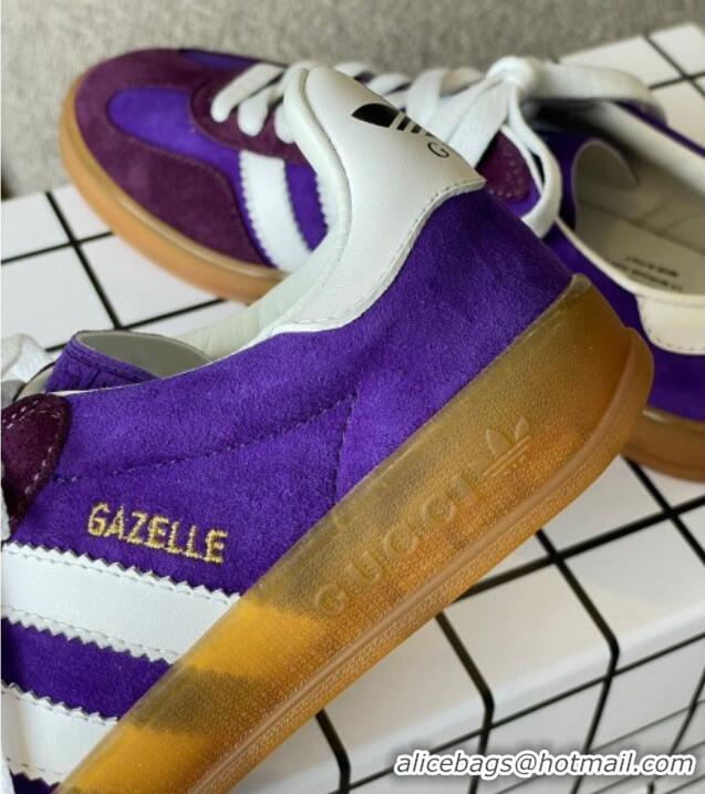 1:1 aaaaa Gucci x Adidas Gazelle Suede Sneakers Purple 0422108