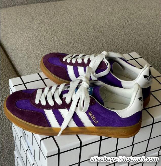 1:1 aaaaa Gucci x Adidas Gazelle Suede Sneakers Purple 0422108