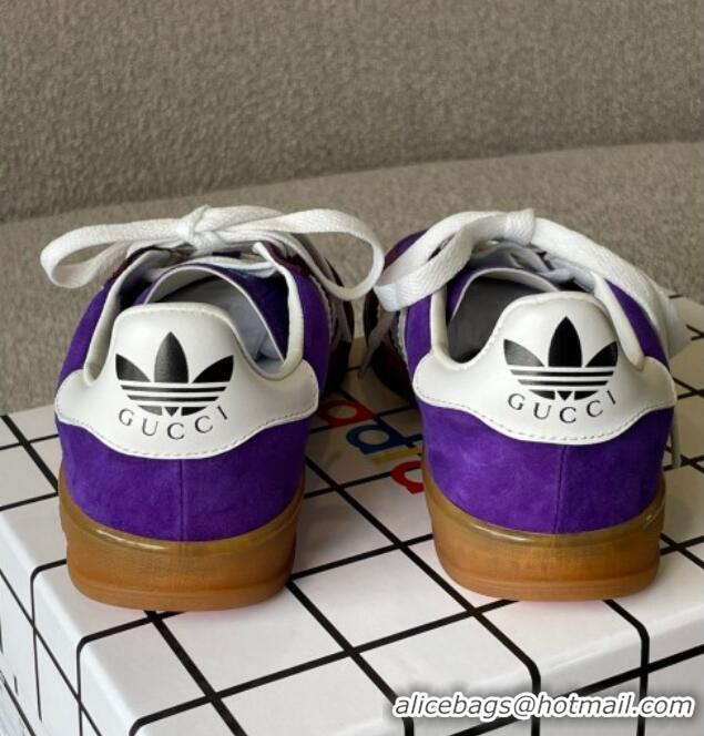 1:1 aaaaa Gucci x Adidas Gazelle Suede Sneakers Purple 0422108