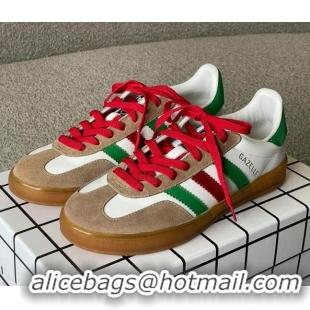 Feminine Gucci x Adidas Gazelle Suede Sneakers White 0422110