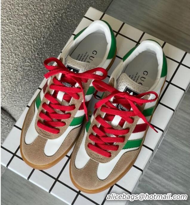 Feminine Gucci x Adidas Gazelle Suede Sneakers White 0422110