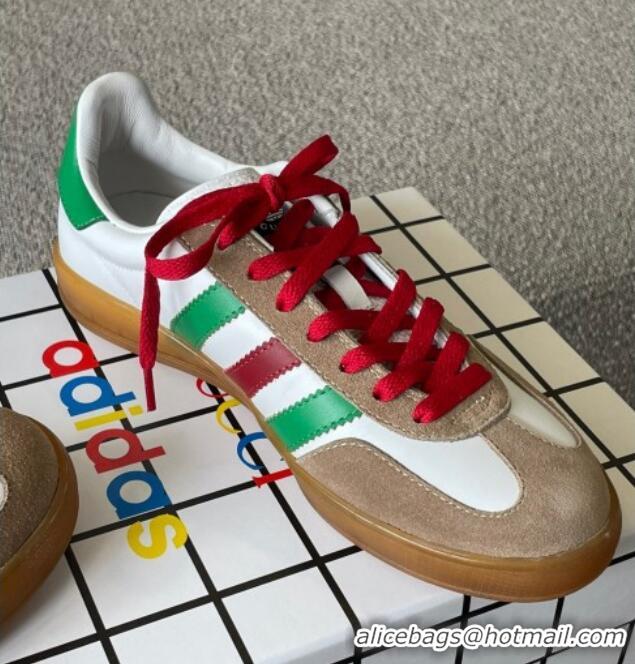 Feminine Gucci x Adidas Gazelle Suede Sneakers White 0422110