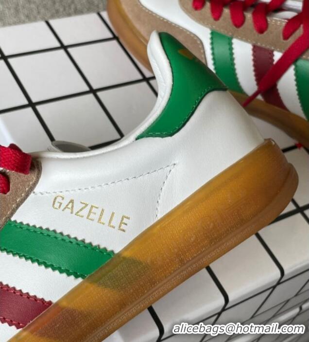 Feminine Gucci x Adidas Gazelle Suede Sneakers White 0422110