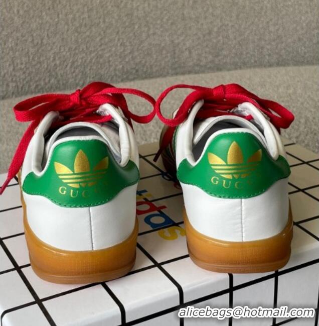 Feminine Gucci x Adidas Gazelle Suede Sneakers White 0422110