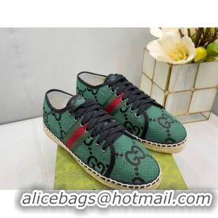 Pretty Style Gucci GG Canvas Lace up Espadrilles Green 0422114 