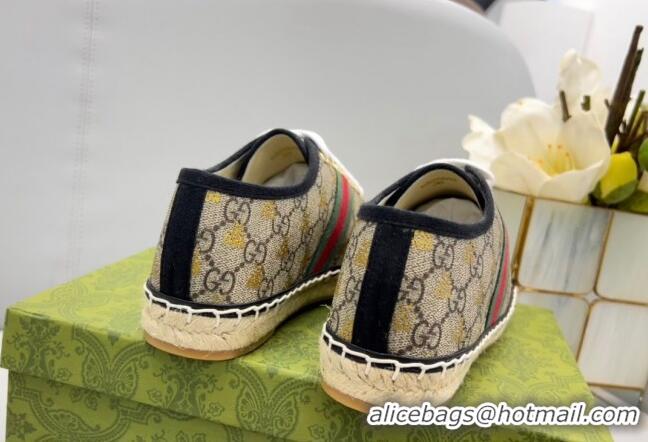 Best Price Gucci GG Canvas Lace up Espadrilles Beige/Gold 0422116