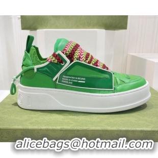 Best Grade Gucci Calfskin Sneakers Green 0422119