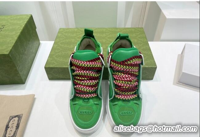 Best Grade Gucci Calfskin Sneakers Green 0422119