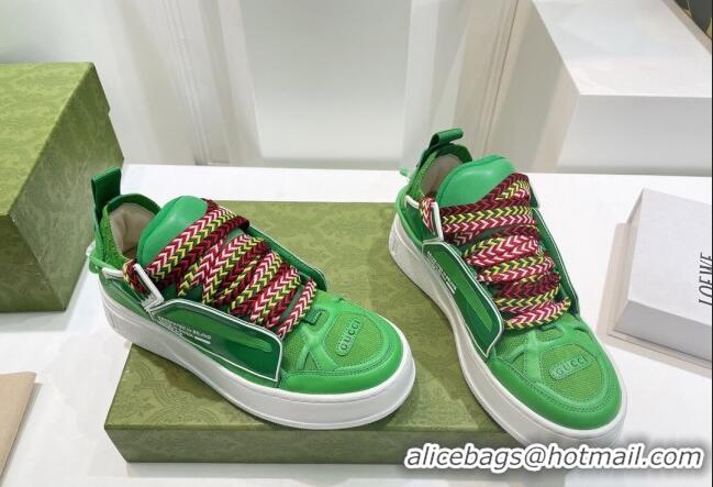 Best Grade Gucci Calfskin Sneakers Green 0422119