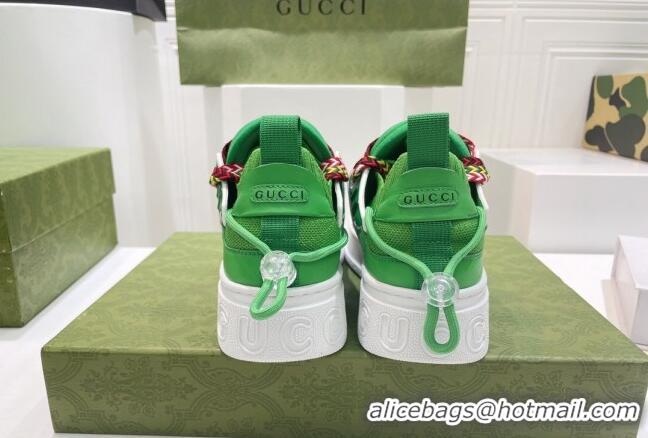 Best Grade Gucci Calfskin Sneakers Green 0422119