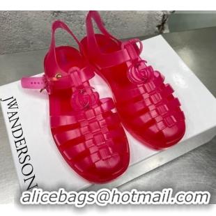 Low Price Gucci Rubber Strap Flat Sandals Red 042756