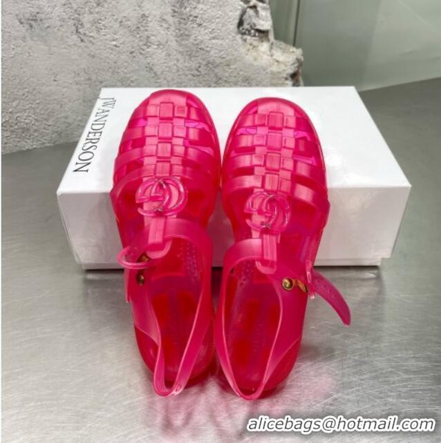 Low Price Gucci Rubber Strap Flat Sandals Red 042756