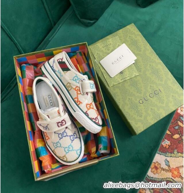 Luxury Gucci Tennis 1977 GG Canvas Sneakers White/Multicolor 050717