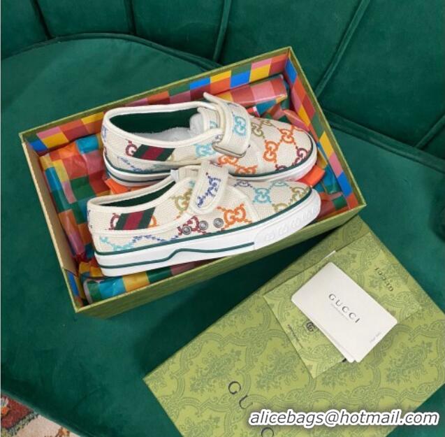 Luxury Gucci Tennis 1977 GG Canvas Sneakers White/Multicolor 050717