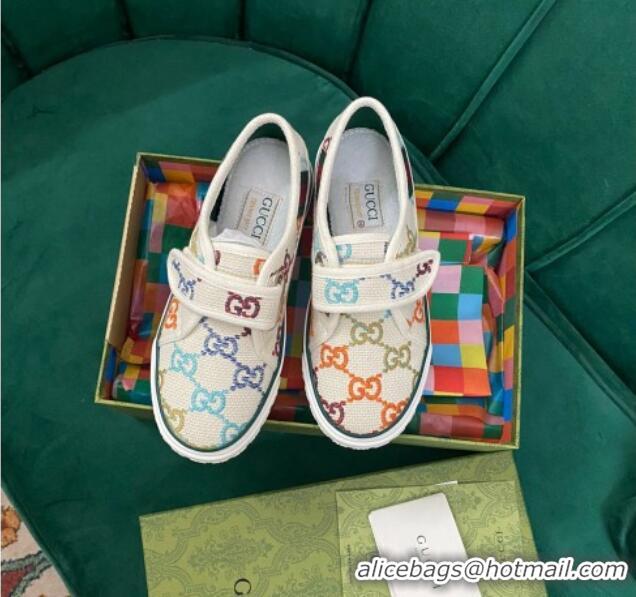 Luxury Gucci Tennis 1977 GG Canvas Sneakers White/Multicolor 050717