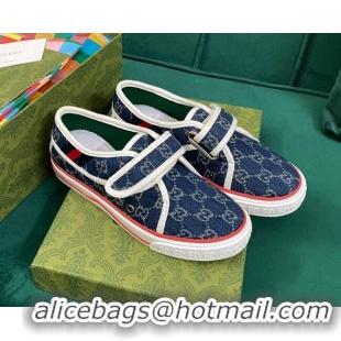 Good Quality Gucci Tennis 1977 GG Denim Sneakers Blue 050723