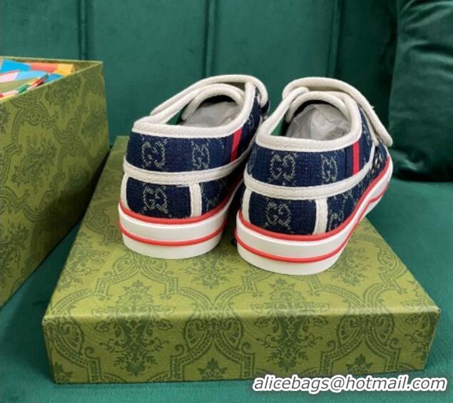 Good Quality Gucci Tennis 1977 GG Denim Sneakers Blue 050723