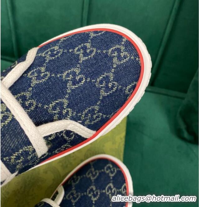 Good Quality Gucci Tennis 1977 GG Denim Sneakers Blue 050723