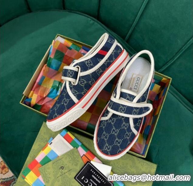 Good Quality Gucci Tennis 1977 GG Denim Sneakers Blue 050723