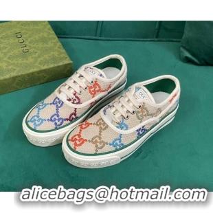 Sumptuous Gucci Tennis 1977 GG Canvas Sneakers White/Multicolor 050726