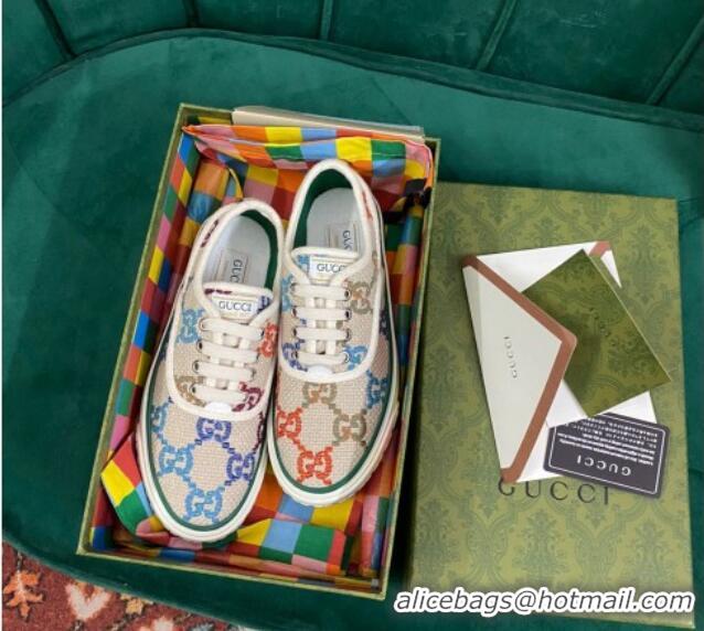 Sumptuous Gucci Tennis 1977 GG Canvas Sneakers White/Multicolor 050726