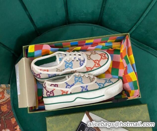 Sumptuous Gucci Tennis 1977 GG Canvas Sneakers White/Multicolor 050726