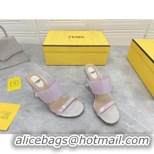 Perfect Fendi First TPU High-heeled Sandals 9.5cm Heel Light Pink 0420076