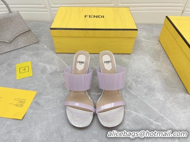 Perfect Fendi First TPU High-heeled Sandals 9.5cm Heel Light Pink 0420076