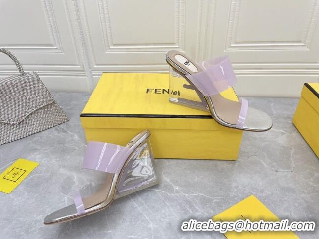 Perfect Fendi First TPU High-heeled Sandals 9.5cm Heel Light Pink 0420076