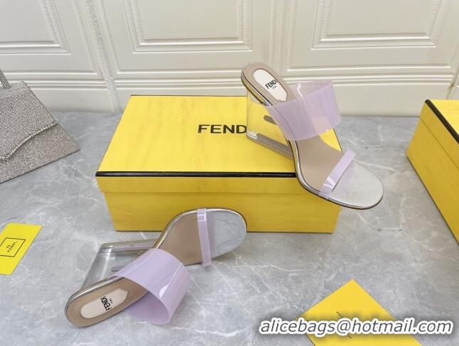 Perfect Fendi First TPU High-heeled Sandals 9.5cm Heel Light Pink 0420076