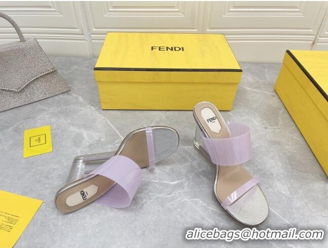 Perfect Fendi First TPU High-heeled Sandals 9.5cm Heel Light Pink 0420076