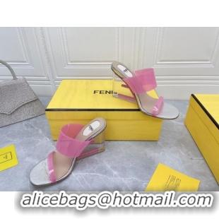 Low Price Fendi First TPU High-heeled Sandals 9.5cm Heel Pink 0420077