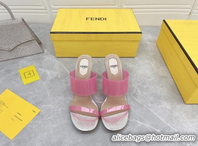 Low Price Fendi First TPU High-heeled Sandals 9.5cm Heel Pink 0420077