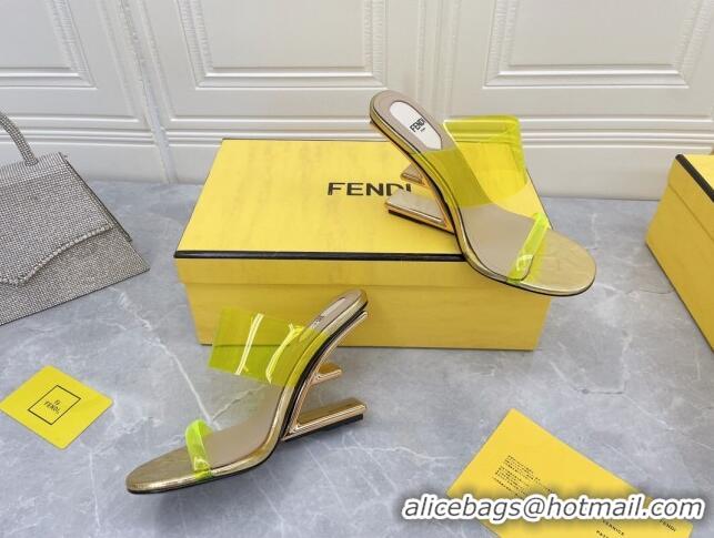 Sumptuous Fendi First TPU High-heeled Sandals 9.5cm Heel Yellow 0420080