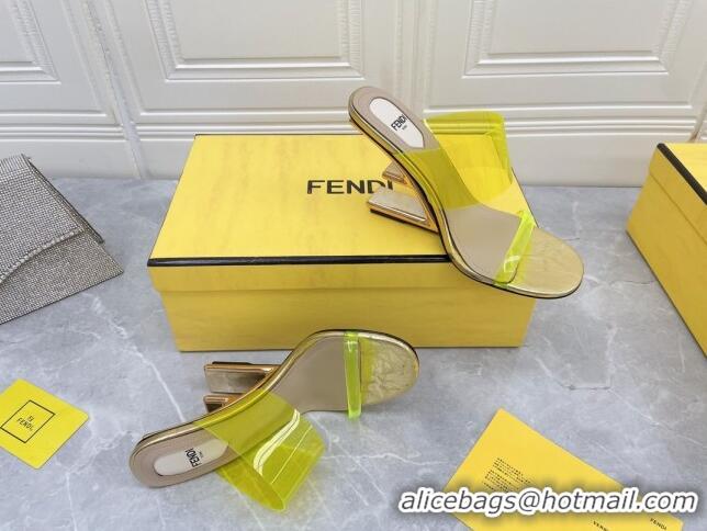 Sumptuous Fendi First TPU High-heeled Sandals 9.5cm Heel Yellow 0420080