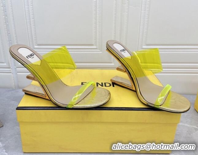 Sumptuous Fendi First TPU High-heeled Sandals 9.5cm Heel Yellow 0420080