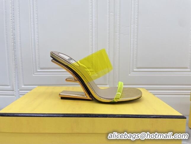 Sumptuous Fendi First TPU High-heeled Sandals 9.5cm Heel Yellow 0420080