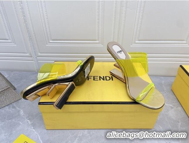 Sumptuous Fendi First TPU High-heeled Sandals 9.5cm Heel Yellow 0420080