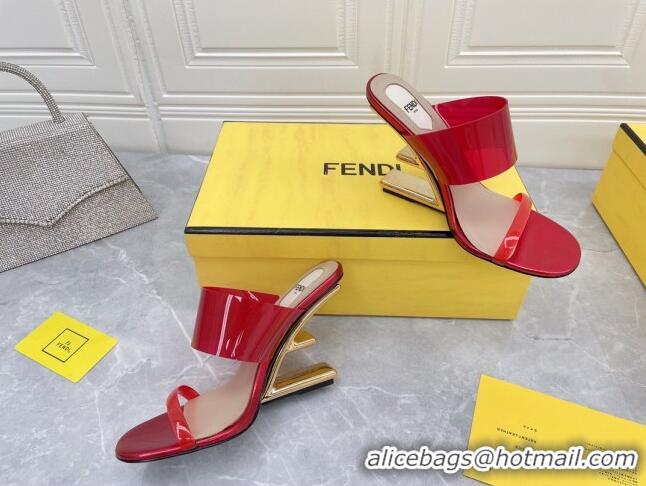 Duplicate Fendi First TPU High-heeled Sandals 9.5cm Heel Red 0420083